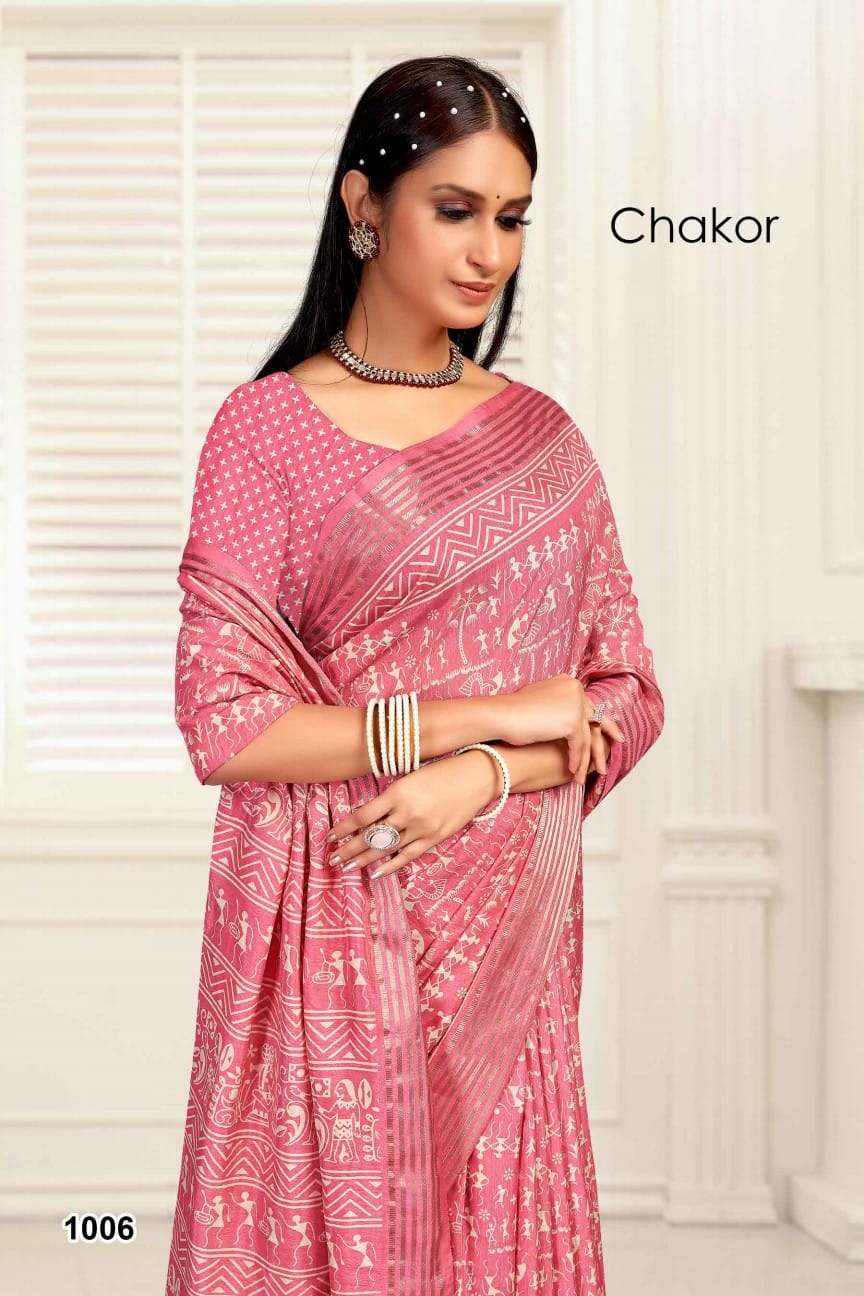 Chakor By Mahamani Creation Dolla Silk Satin Printed Sarees Suppliers In India